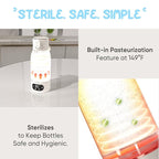 Portable Baby Bottle Warmer for Travel - 17 oz Big Capacity - Milk & Water Warmer, Ideal for Breastmilk and Baby Bottles - Accurate Temperature Control - Touch Screen Display - On-The-Go Convenience