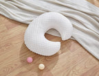 Nursing Pillow and Positioner Breastfeeding and Bottle Feeding, Propping Baby, Tummy Time, Sitting Support, with Removable Polyester Cover, dots Fabric, for Baby Boy Baby Girl (Bright White)