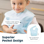 Tiny Twinkle Mess Proof Baby Bibs for Eating - Waterproof, Wipeable Bibs - Toddler Bibs - Travel Friendly - PFAS, PVC, BPA, Phthalate Free - Baby Food Bibs(3 Pack, Space)