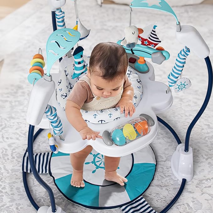Baby Activity Center Jumper Interactive Activity Jumper Play Center with Infant Toys, 360° Rotating Seat