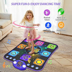 Dance Mat Toys for 3-12 Year Old Girls - Light Up 8 Buttons Dance Mat for Kid Age 4-8 Bluetooth Dance Pad - Kids Toy 8-12 Year Olds, Birthday for 3 4 5 6 7 8 9 10+ Year Old Boys Kids