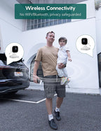 BABELIO Wireless Baby Car Camera with 5" HD Night Vision, Battery-Powered Rear Facing Car Seat Monitor for Kids and Pet, Easy Install 360° Rotatable Backseat Mirror, Newborns Travel Essentials Gifts