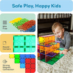 PicassoTiles Magnetic Building Block Tiles Supersize Stabilizer Base Toy Large Size Magnet Tile Plate Jumbo XL Add On Durable Foundation Compatible Education Construction STEM Learning Stacking Set