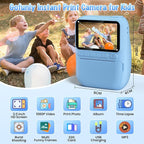 Kids Camera Instant Print, 3.0" HD 32MP Birthday Gifts for 3-12 Year Old Girls Boys, 1080P Digital Camera for Toddler Children, Portable Toy with 32GB SD Card-Blue