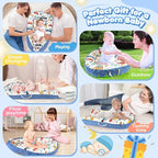 Baby Lounger - Baby Lounger for Newborn 0-24 Months, Breathable and Soft Cotton Cover Baby Nest, Portable Cozy Tummy Time Lounger for Home and Travel, Ideal Baby Essentials & Shower Gifts