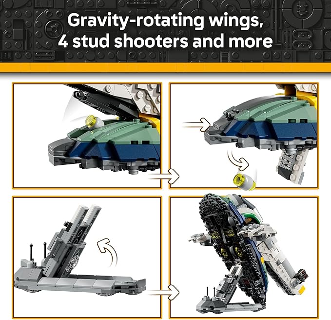 LEGO Star Wars: Attack of The Clones Jango Fett's Starship Building Toy - Pretend Play Set for Boys & Girls, Ages 9+ - Collectible Model Kit & Kids Room Decor - Gift for Birthdays - 75433