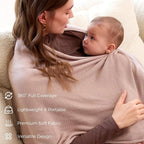Momcozy Nursing Cover for Breastfeeding, Soft Privacy Poncho, Multi-Use Nursing Shawl, Portable Breast Feeding Covers for Women, Includes Laundry Bag (Brown)