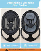 LAREX Baby Swing to Toddler Electric Infant Swing Portable for Newborn Boy Girl, 5 Sway Speeds with Remote Control, 12 Preset Melodies and Bluetooth, 0-6 Months Max 20 Lbs (2024 Model-Black)