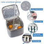 Breast Milk Cooler Bag with Ice Pack Fits 4 Baby Bottles Up to 9 Ounce, Baby Bottle Bag for Nursing Mom Daycare, Grey