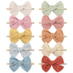 Baby Girl Headbands with Bows Soft Nylon Newborn Toddler Hairbands Handmade Baby Hair Accessories for Infant Girls Kids