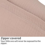 Onacosht Muslin Nursing Pillow Cover Soft 100% Cotton Feeding Pillow Slipcover Fits Standard Infant Nursing Pillow for Boy and Girl, Blush