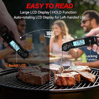 Professional Food & Meat Thermometer, 1 Sec Instant Read & ±0.5℉ Accuracy Driven by Thermocouple Sensor. IP67 Waterproof Digital Thermometer for Cooking, BBQ, Grill Gifts for Men Him Dad Birthday