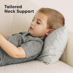 Toddler Pillow with Pillowcase - 10x18 My Little Dreamy Kids Travel Bed Pillows for Sleeping, Organic Cotton Small Pillowcase, Soft & Breathable, Machine Washable, Toddlers 2-5 years old (French Gray)