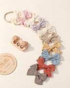 doboi 10PCS Baby Girls Headbands Hair Bows Nylon Linen Hairbands Handmade Hair Accessories for Newborn Infant Toddlers Little Girl and Kids