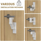 Child Proof Door Lever Lock - Door Locks for Kids Safety - Door Knob Child Proof - Baby Proofing 3M Adhesive - Door Handle Child Proof - White Baby Safety Locks for Toddlers - 2 Pack