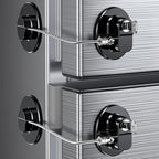 2 Pack Refrigerator Lock with Sticky Adhesive Pads, Child Proof Refrigerator/Fridge/Freezer Door Lock for Toddlers and Kids, Baby Safety Locks for RV Refrigerator, Cabinets and Drawers, Oven (Patent)