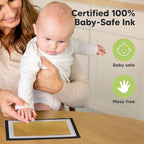 1-Pack Inkless Baby Hand and Footprint Kit - Mess Free Ink Pad for Newborn Keepsake, Dog Nose & Paw Print Kit, Clean Touch Ink Pad for Baby Hand & Footprints, Ideal New Mom Gifts (Gold, Jumbo)