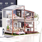 Spilay DIY Dollhouse Miniature with Wooden Furniture,DIY Dollhouse Kit Large Villa Model with LED Light & Music Box,1:24 Scale Creative Room Gift for Adult Teenager