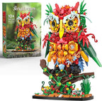 JOJO&Peach Flower Owl Animal Building Toys for Adults & Teens, A Floral Bird Model Kit for The Home Decor & Office Display, Botanical Collection Birthday Gift for Women Girls Aged 10+ (1309 Pieces)