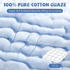 MUKIN Baby Washcloths - Soft Face Cloths for Newborn, Absorbent Bath Wipes, Burp Cloths or Towels, Baby Registry as Shower. Pack of 6-12x12 inches (Blue)