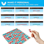 WISE OWL Personalized Growth Chart for Kids - Height Wall Chart for Boys with Peel & Stick Letters for Name - Hanging Canvas Wall Measurement Height Tracker for Baby Gift (Dinosaurs)