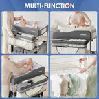 Sweeby Portable Baby Changing Table, Foldable Changing Table Dresser Changing Station for Infant, Waterproof Diaper Changing Table Pad Topper, Mobile Nursery Organizer for Newborn Essentials,Darkgrey