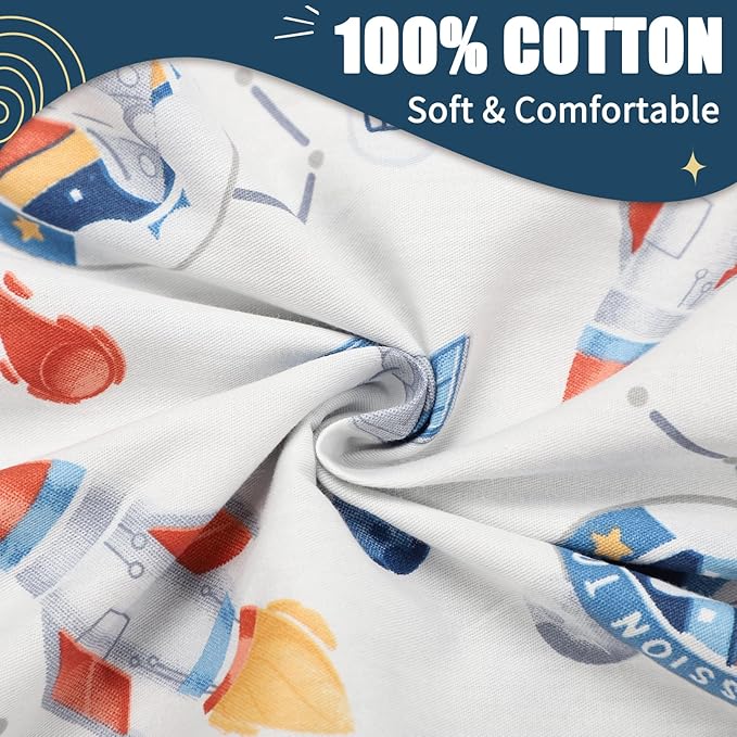 Baby Lounger Cover for Boys Girls, Reversible Baby Nest Cover, Adjustable Baby Lounger Replaceable Cover for Infant Newborn, Portable and Machine Washable, Cotton Blue Rocket Cover Only