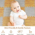 Skyweaver 36 Tiles Soft Non-Toxic Baby Play Mat for Floor EVA Foam Jigsaw Puzzle Play Mat, Interlocking Squares with 0.6inch for Babies, Toddlers & Kids Gym, Nursery, Playroom, Gray