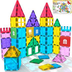 Jasonwell Magnetic Tiles Kids Magnetic Blocks 60PCS Building Sets 3D Magnet Tile Building Blocks Toy Construction Educational STEM Toys Gifts for Toddlers Boys Girls 3 4 5 6 7 8 9 10 + Year Old