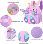 SUN EIGHT Preschool Toddler Backpack for Girls Kids Backpack Cute 3D Cartoon Animal Waterproof Schoolbag for Baby Girl Boy 1-5 Years（Butterfly）