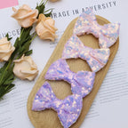 Purple Sequins Bows for Girls, Handmade Hair Clip Glitter Hair Bows Alligator Clips Hair Accessories for Little Teen Toddler Girls Kids