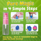 BFB DIY Super Bouncy Balls Kit - Make Your Own Ball Science Kits, Crystal Powder Girls & Boys Crafts Set, Multi-Colored Glow in the Dark DIY Kids Projects - DIY Bouncy Ball Kit Crafts for Boys & Girls