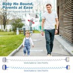 Zooawa Toddler Leash 2Pack, Toddler Kids Harness Anti Lost Wrist Link with Magnetic Lock, Reflective Safety Walking Harness Wristband Leashes for 2,3,4 Years Old Boys Girls, Blue+Gray