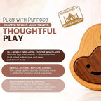 Baby Essentials – Wooden Teething Toy for 3–6 Months | Natural Baby Rattle | Safe Toys for Newborns