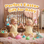 alilo Yoyo Talking Bunny Baby Musical Light-Up Rattle Toys 0-6-12-18 Months, Voice Mimicking Toy, Preloaded 90+ Audio Content, ABC/Number/Notes Learning Toys for Baby Infant Newborn Boy Girl Gifts