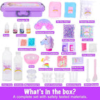 Unicorn Slime Making Kit for Girls - DIY Fluffy Slime Creation Kit with Super Birthday Party Favors