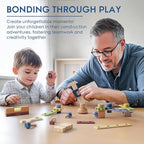 ROBUD Wooden Toy Workbench, Large Kid's Wooden Play Tool, Pretend Play Creative Building Set, Construction Workshop Tool Bench Toys, Gift for Girls & Boys, 3+