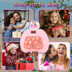 Quick Push Console Game, Pop Game Light up Fidget Toy, Handheld Puzzle Game Fast Push Bubble Game with Game Clearance Screen for Kids Teens Adults (Cute Unicorn)