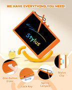 ORSEN LCD Writing Tablet 10 Inch, Colorful Doodle Board Drawing Tablet, Erasable Reusable Writing Pad, Educational for 3-8 Year Old Girls Boys(Orange)