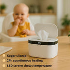 Portable Baby Wipe Warmer - USB-Powered, (40°C/104°F to 60°C/140°F) Adjustable Heating, Ultra-Quiet & 0.4kg Lightweight for Travel
