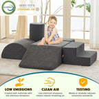 jela Foam Blocks 6Pcs Soft Play Equipment Luxury Miss Fabric, Toddler Climbing Toys Indoor Soft Play Climbing for Toddlers, Lightweight Climbing Blocks for Babies, Kids, Climb and Crawl Foam Playset