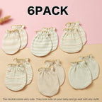 Newborn Mittens No Scratch 100% Cotton Mitts Boy Girl baby mittens 0-6 months 6 Pack