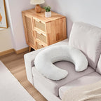 Nursing Pillow, Plus Size Breastfeeding Pillow Original Support for Baby Boys Girls Breastfeeding Essentials, with Removable Soft Cotton Cover (Light Grey, Large (25.59*20.08*6.30 Inches))