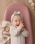 Blissful Diary Muslin Baby Changing Pad with Waterproof Lining Foam, Diaper Changing Table Pad with Cover for Dressers (Dusty Pink, Avocado)