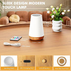 LED Night Light Bedside Lamp Touch and Remote Control Dimmable Tabletop 13 RGB Colors Changing 5 Brightness Adjustable Rechargeable Portable Lamp for Baby Kids Nursery Bedroom Bathroom Outdoor Camping