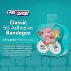 BioSwiss Care Bears Bandages, Classic Care Bear Shaped Self Adhesive Bandage, Latex Free Sterile Wound Care, Fun First Aid Kit Supplies for Kids, 50 Count