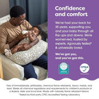 Boppy Nursing Pillow - Ergonomic Bottle & Breastfeeding Pillow, Higher, Firmer & Larger, Water-Repellent with Washable Organic Cotton Cover, Baby Safety Alliance Verified - Green Cut Out Leaves