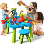 CozyBomB™ Water Table for Toddlers 3-5 | Outdoor Toys Water Play Table, Magnetic Fishing Toy Game, Summer Splash Pond Showers Sand Activity, Sensory Party Birthday Gift Kids Ages 4-8 9-12 (1-Tier)