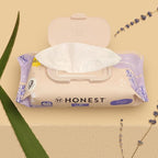 The Honest Company Calm + Cleanse Naturally Scented Wipes | Cleansing Multi-Tasking Wipes | 99% Water, Plant Based, Hypoallergenic | Lavender, 60 Count