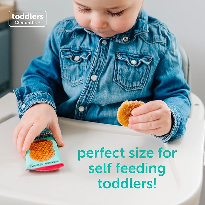 Beech-Nut Toddler Snacks Jammin' Waffles with Fruit Filling for Babies & Toddlers, Pear Raspberry, 10 Boxes (50 Individually Wrapped Packs)